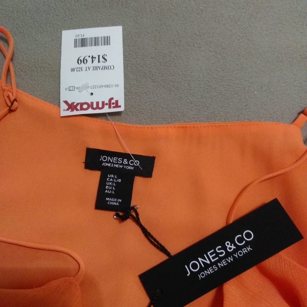 NWT orange sleeveless top by Jones & Company. - Picture 9 of 11